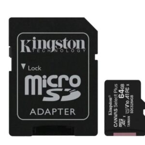 Карта памяти 64GB MicroSD Kingston Class 10 Canvas Select Plus A1 (100 Mb/s) + SD адаптер