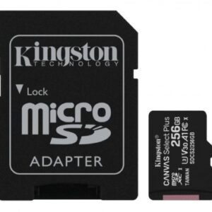 Карта памяти 256GB MicroSDXC Kingston Class 10 Canvas Select Plus A1 (100 Mb/s) + SD адаптер