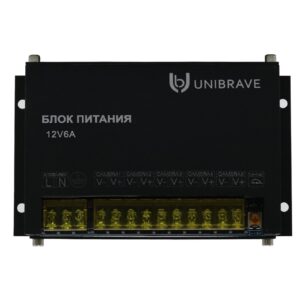 Блок питания Unibrave UB-БП-12V6А-5CH, металл
