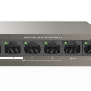 TEF1106P-4-63W 6-портовый неуправляемый PoE коммутатор 10/100 Мбит/с c 4 портами PoE