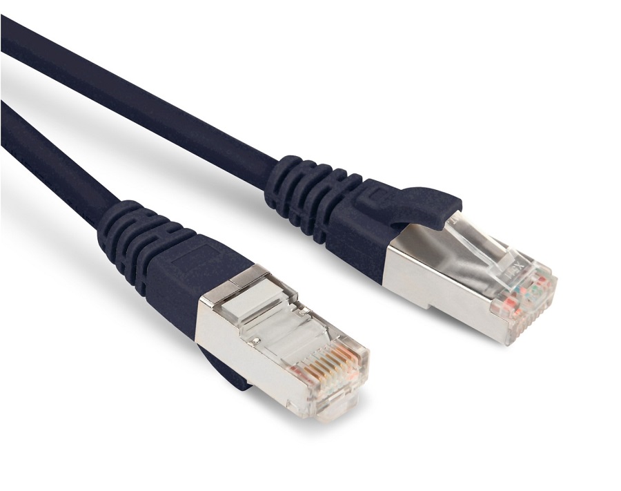 Hyperline PC-LPM-STP-RJ45-RJ45-C5e-0.5M-LSZH-BK Патч-корд F/UTP, экранированный, Cat.5e, LSZH, 0.5 м