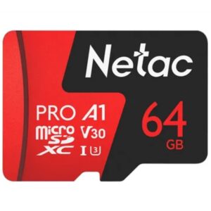 Карта памяти 64GB MicroSD Netac P500 Extreme Pro Class 10 UHS-I A1 V30 (100 Mb/s) + SD адаптер