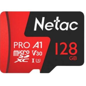 Карта памяти 128GB MicroSD Netac P500 Extreme Pro Class 10 UHS-I A1 V30 (100 Mb/s) + SD адаптер
