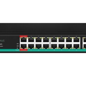 UB-SW-16G2G2SFP-300 Pro Гигабитный неуправляемый коммутатор Unibrave с поддержкой PoE на 16 портов, 2Uplink, 2SFP-портами (300 Вт)