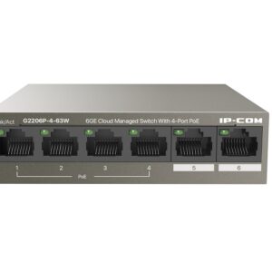 G2206P-4-63W Управляемый L2 PoE коммутатор IP-COM c 4 портами PoЕ 10/100/1000 Мбит/с, 2 Uplink 10/100/1000 Мбит/с