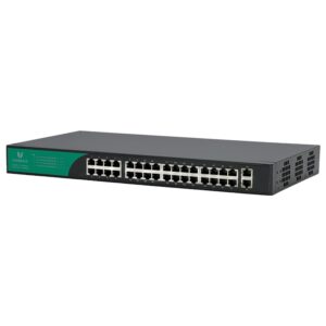 UB-SW-32F2G-400 Base Неуправляемый коммутатор Unibrave с поддержкой PoE на 32 порта и 2 Uplink 1000 Мбит/c (400 Вт)