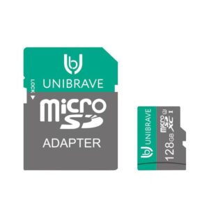 Карта памяти для видеонаблюдения 128GB MicroSD Unibrave Class 10 U3 + SD адаптер