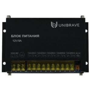 Блок питания Unibrave UB-БП-12V5А-5CH, металл