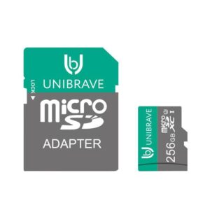 Карта памяти для видеонаблюдения 256GB MicroSD Unibrave Class 10 U3 + SD адаптер